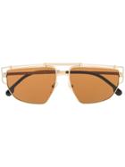 Versace Eyewear Top Bar Square Sunglasses - Gold