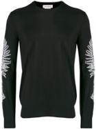 Alexander Mcqueen Frosted Fern Crew Neck Sweater - Black
