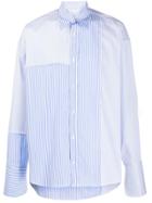 Cmmn Swdn Panelled Striped Shirt - Blue