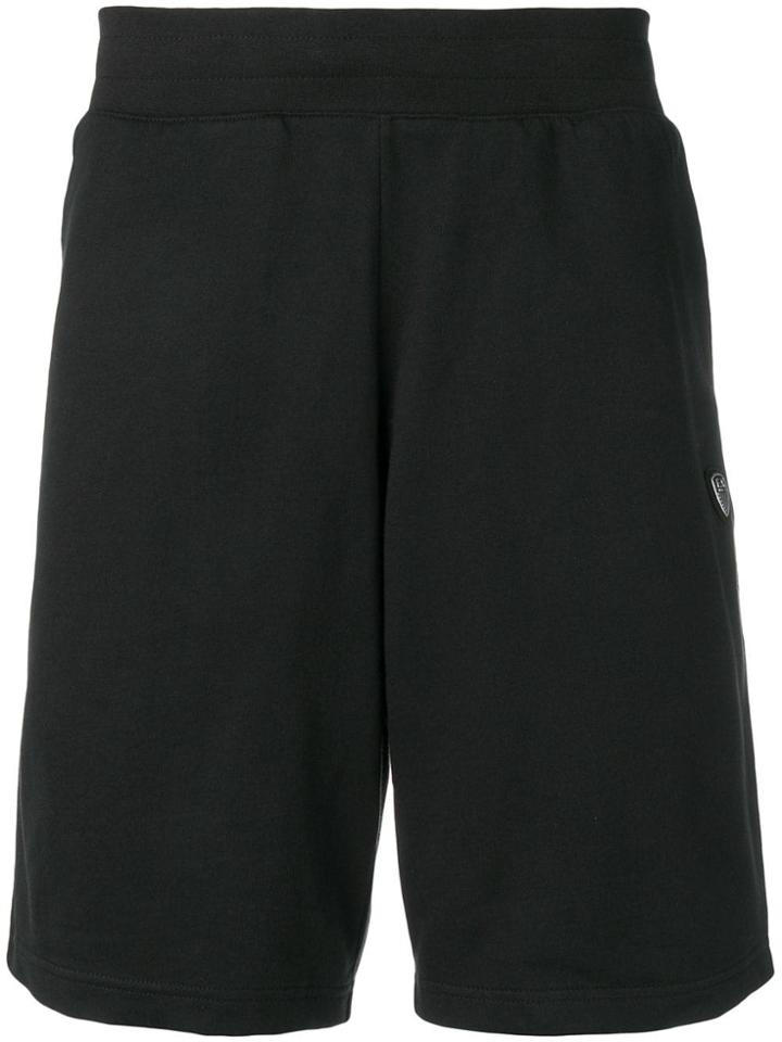 Ea7 Emporio Armani Logo Plaque Shorts - Black