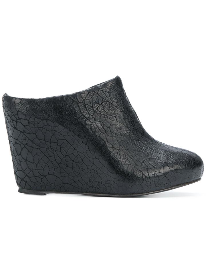 The Last Conspiracy Textured Wedge Mules - Black