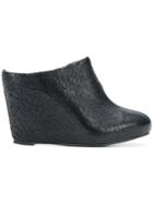 The Last Conspiracy Textured Wedge Mules - Black