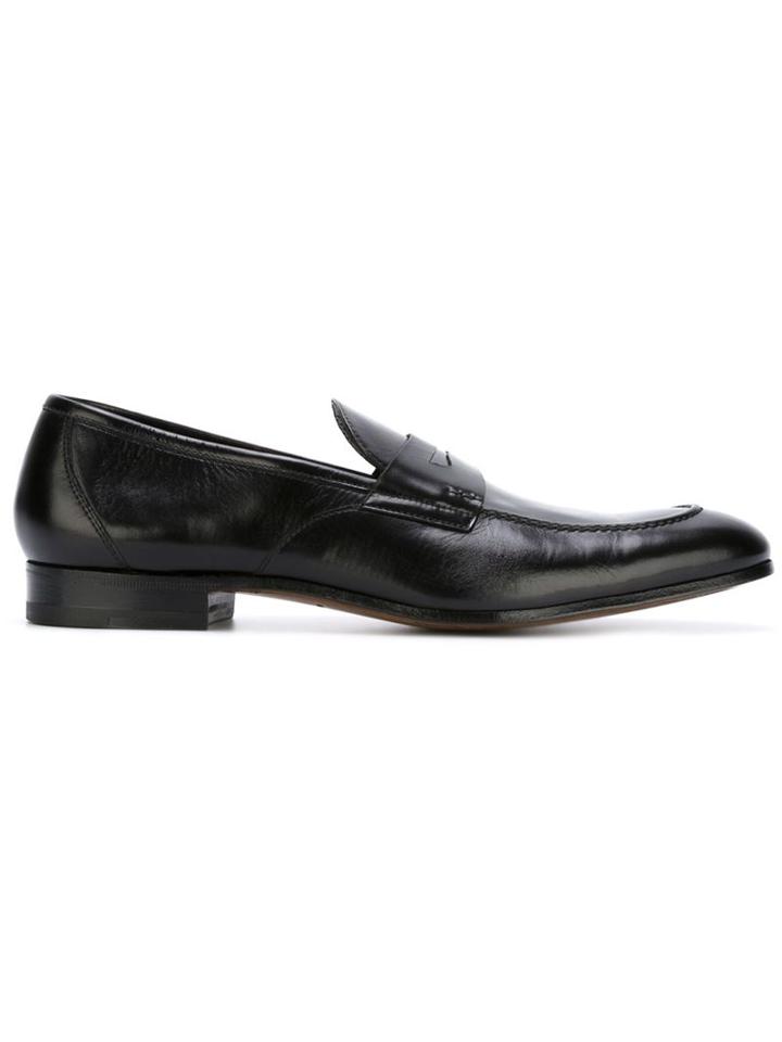 Henderson Baracco Classic Penny Loafers, Men's, Size: 41.5, Black, Calf Leather/leather