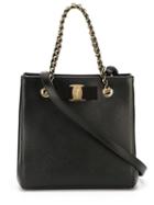 Salvatore Ferragamo Vany Tote, Women's, Black, Calf Leather