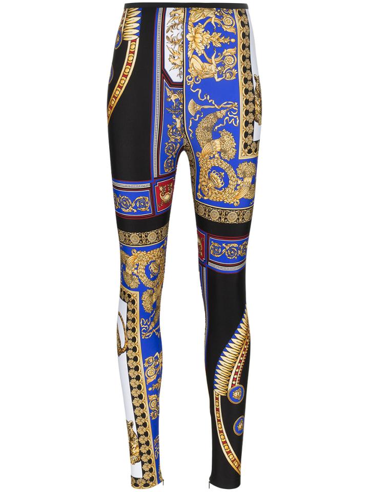 Versace The Lovers High Waisted Print Skinny Leggings - Multicolour