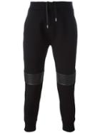 Neil Barrett Ribbed Knee Panel Track Pants, Men's, Size: Small, Black, Cotton/lyocell/viscose/polyurethane