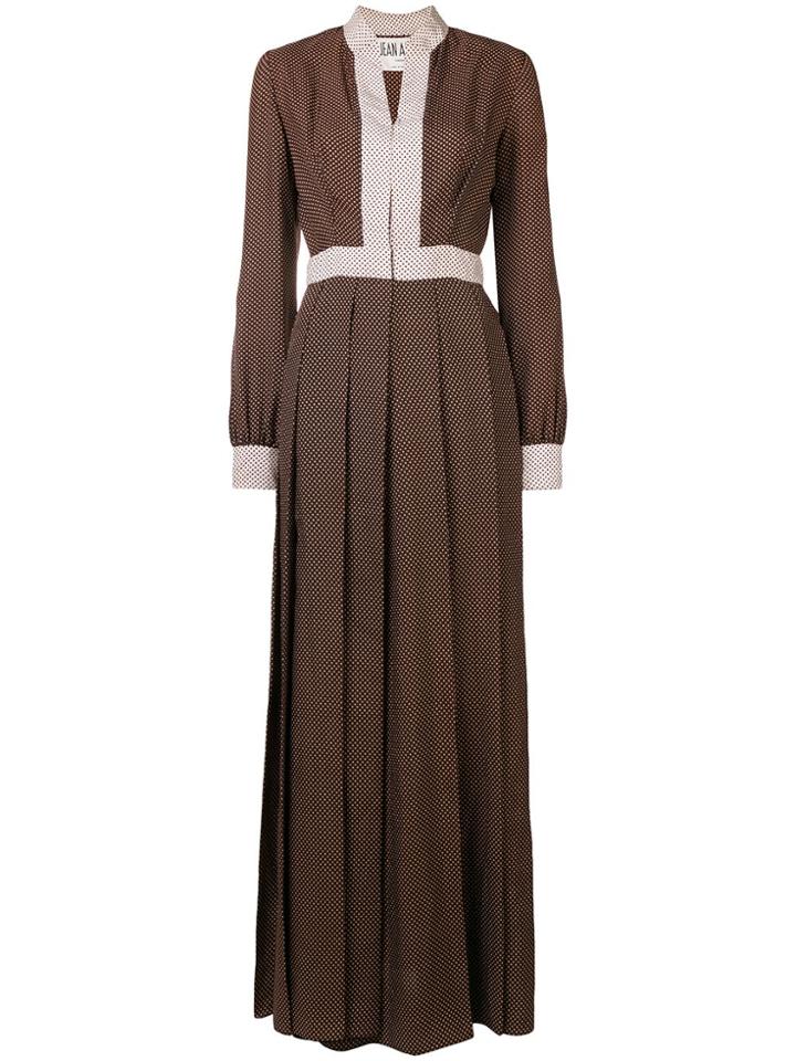 William Vintage Polka-dot Maxi Dress - Brown