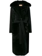 Yves Salomon Long Shearling Coat - Black