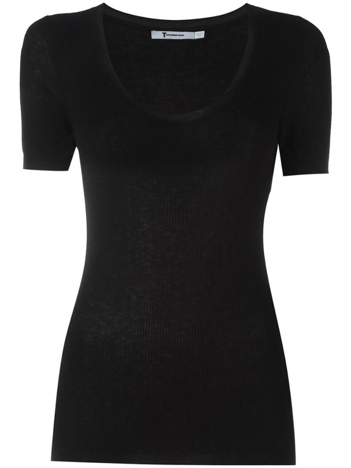 T By Alexander Wang Scoop Neck T-shirt - Black