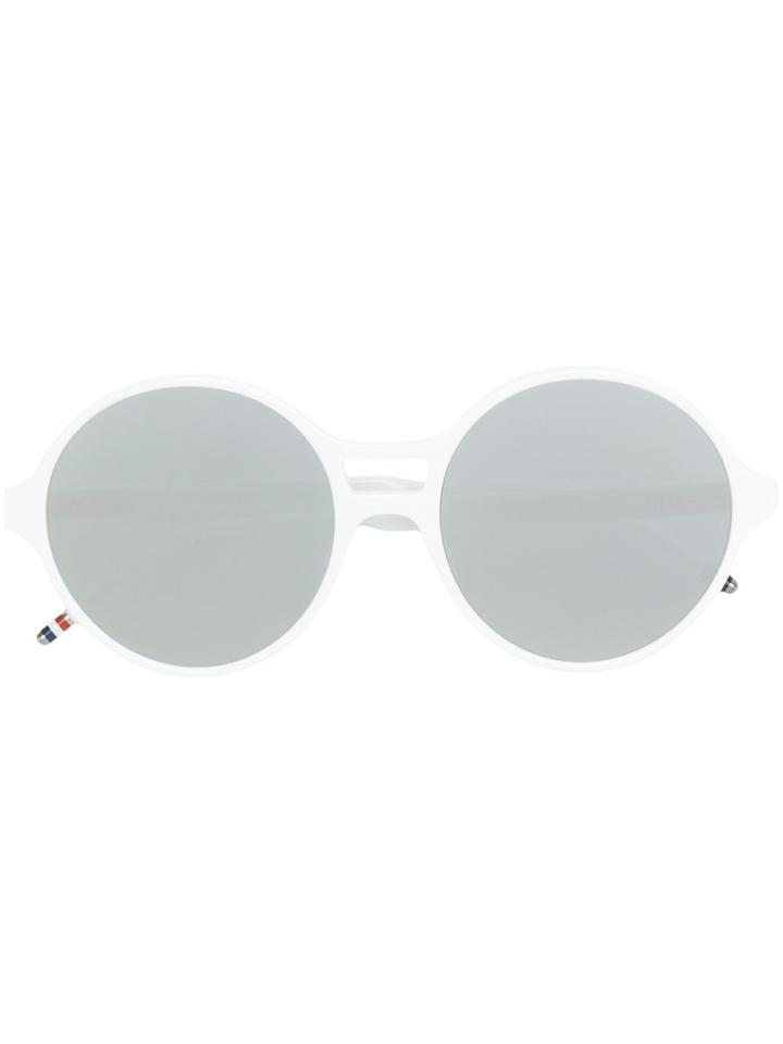 Thom Browne Eyewear Round Lens Sunglasses - White