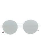 Thom Browne Eyewear Round Lens Sunglasses - White