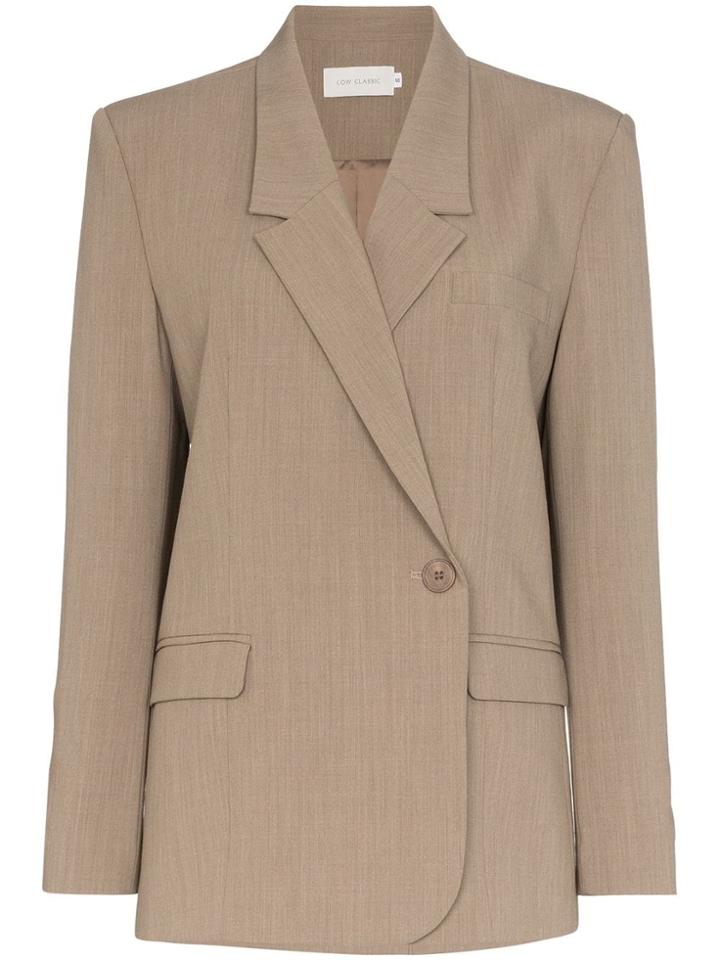 Low Classic Side Fastening Blazer - Brown