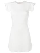 Giambattista Valli Scalloped Sleeve Dress, Women's, Size: 38, White, Cotton/viscose/polyamide/silk