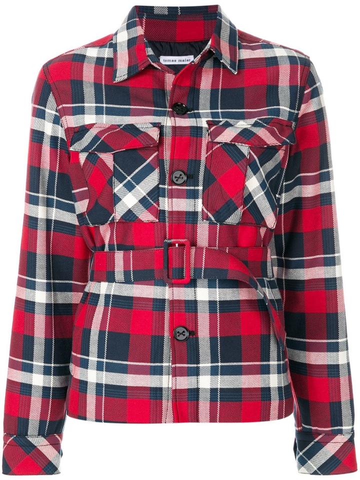 Tomas Maier Multi Plaid Jacket - Red