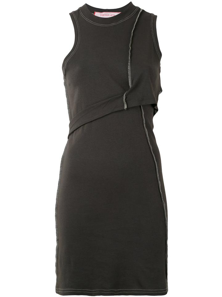 Deconstructed Mini Dress - Women - Cotton - L, Black, Cotton, Eckhaus Latta