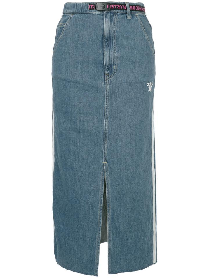 Hysteric Glamour Adios Front Slit Denim Skirt - Blue