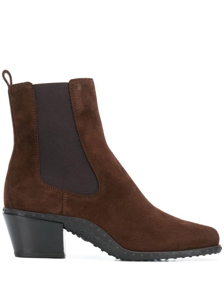Tod's Pebbled Sole Ankle Boots - Brown