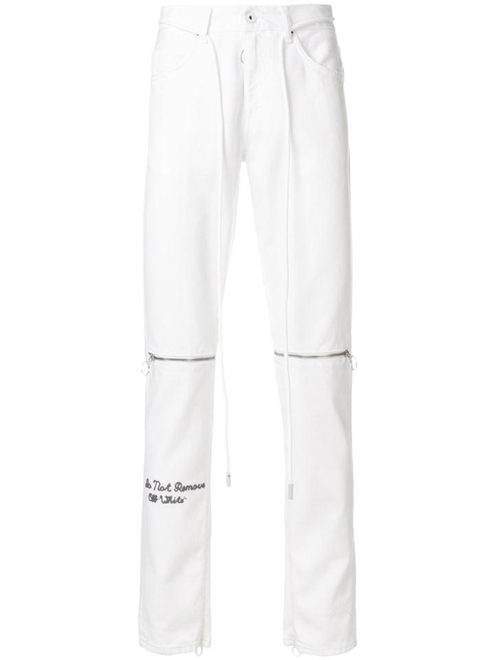 Off-white Cropped Embroidered Jeans