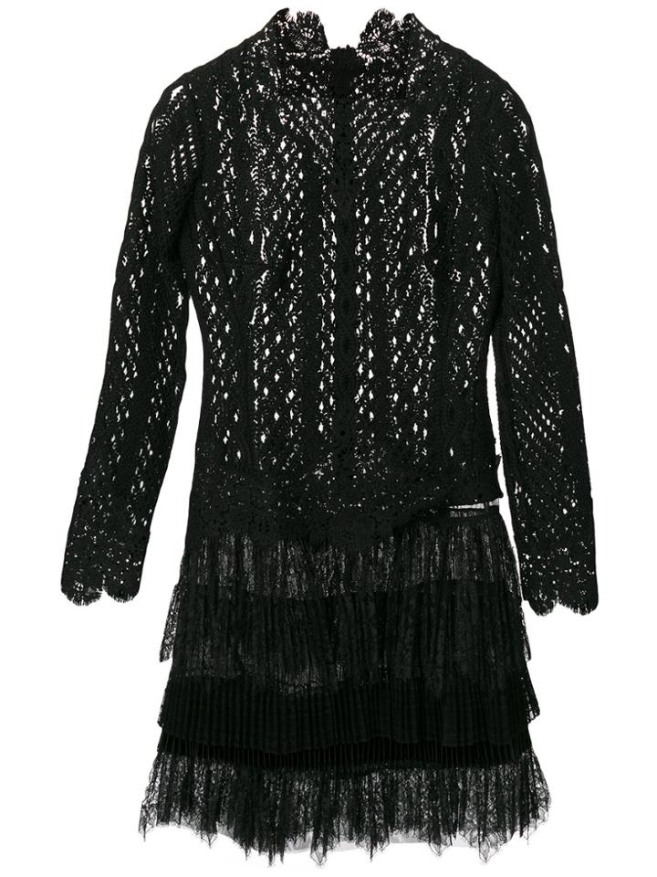 Ermanno Scervino Lace Dress With Fringe - Black