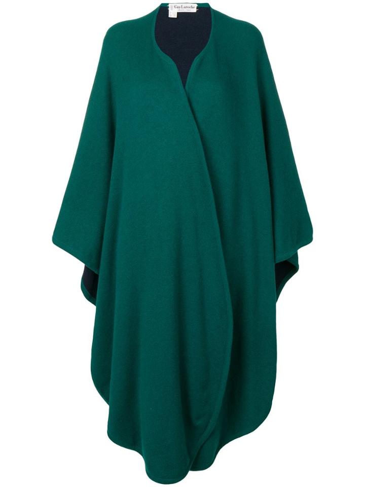 Guy Laroche Vintage Long Knitted Cape - Green