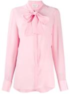 Alexander Mcqueen Pussy Bow Crepe Blouse - Pink