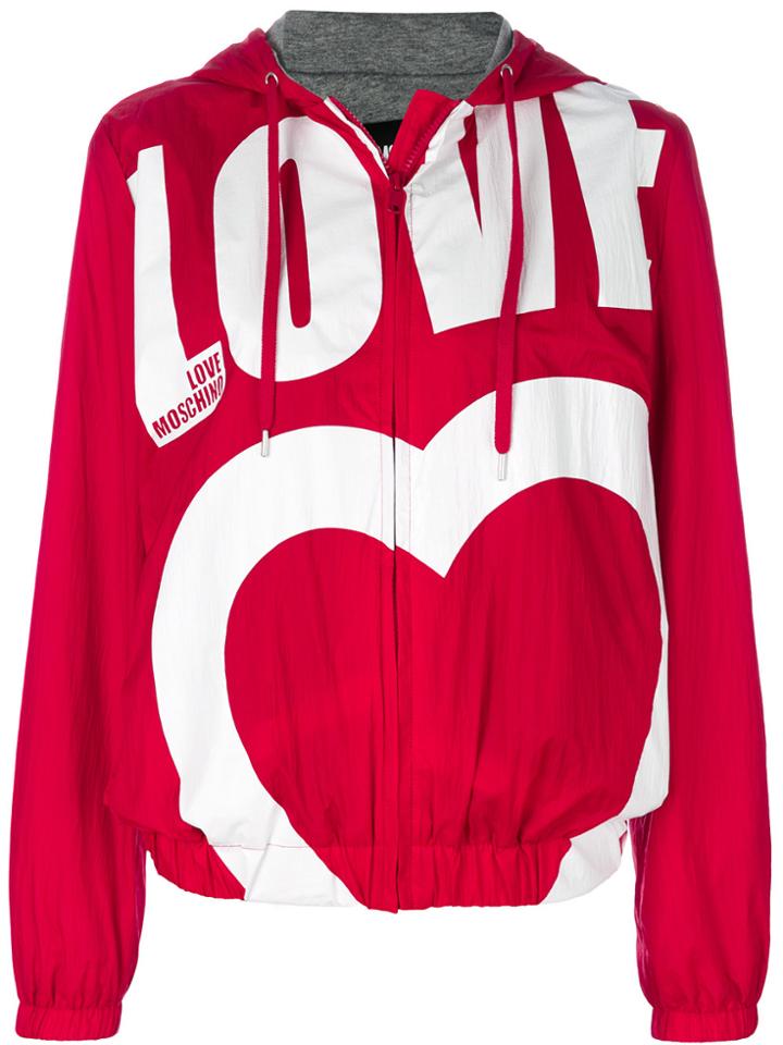 Love Moschino Love Print Bomber Jacket - Red