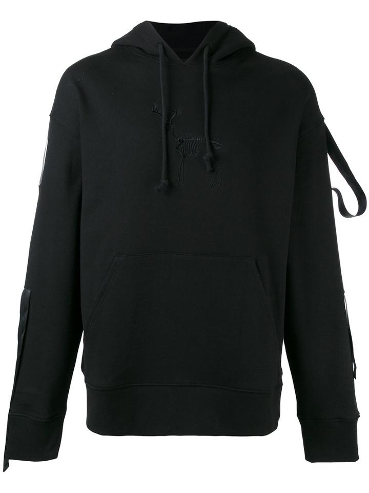 D.gnak Tape Detail Hoodie, Men's, Size: 48, Black, Cotton