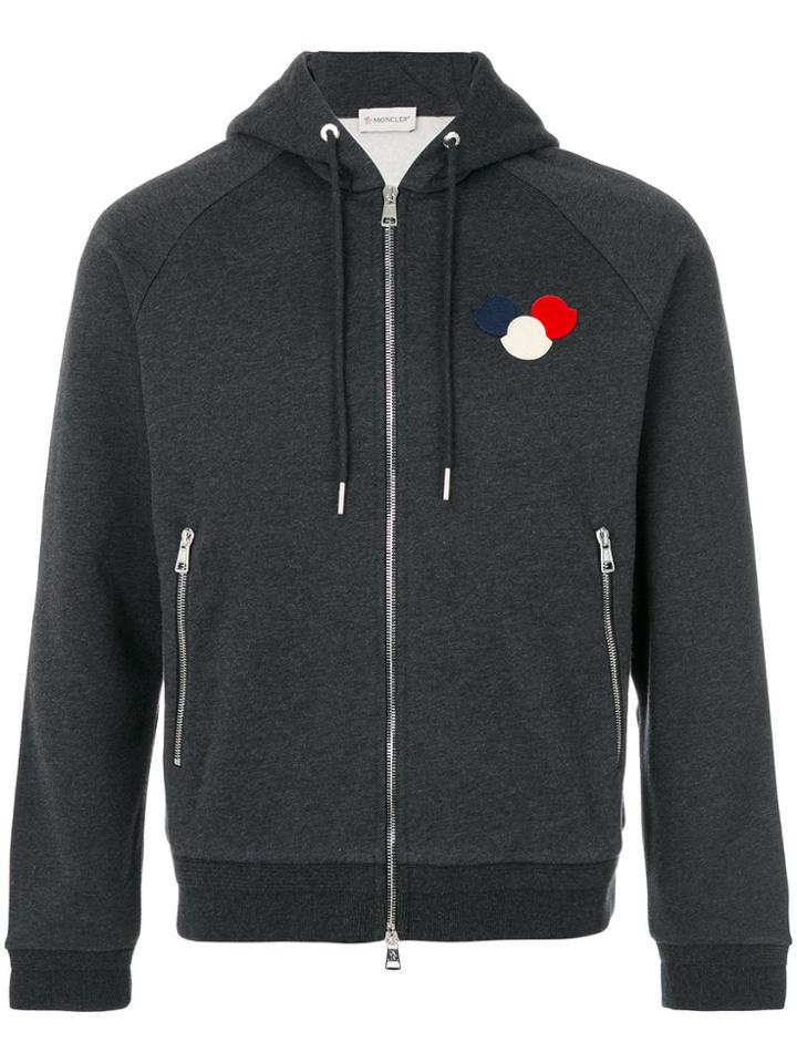 Moncler Zipped Hooded Sweatshirt - Grey