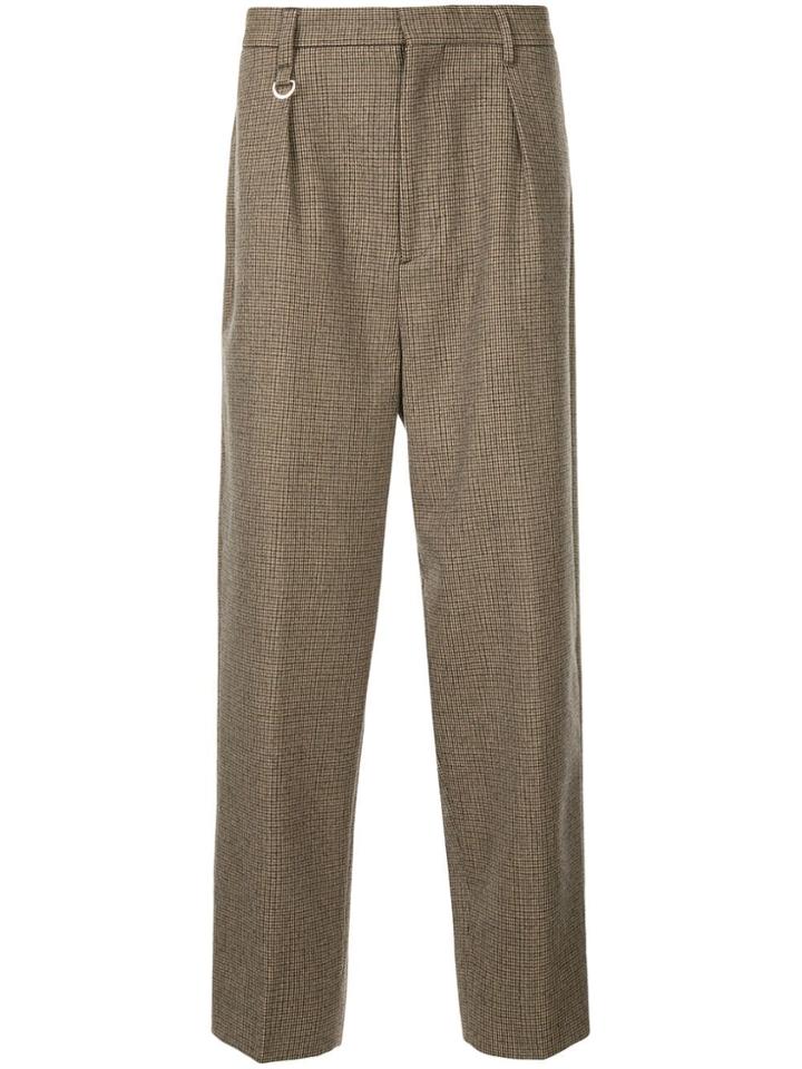 Monkey Time Checked Loose-fit Trousers - Brown