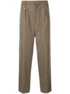Monkey Time Checked Loose-fit Trousers - Brown