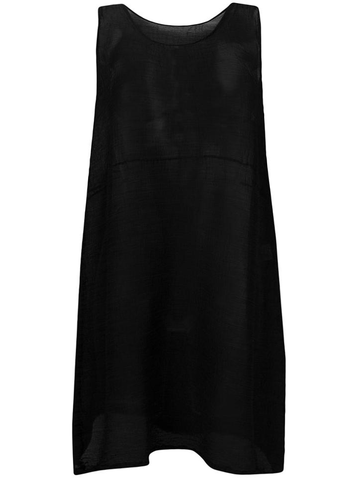 Issey Miyake Cauliflower Boxy Sheer Vest Top - Black