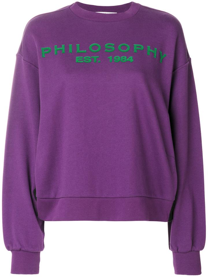 Philosophy Di Lorenzo Serafini Logo Embroidered Sweatshirt - Pink &
