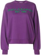 Philosophy Di Lorenzo Serafini Logo Embroidered Sweatshirt - Pink &