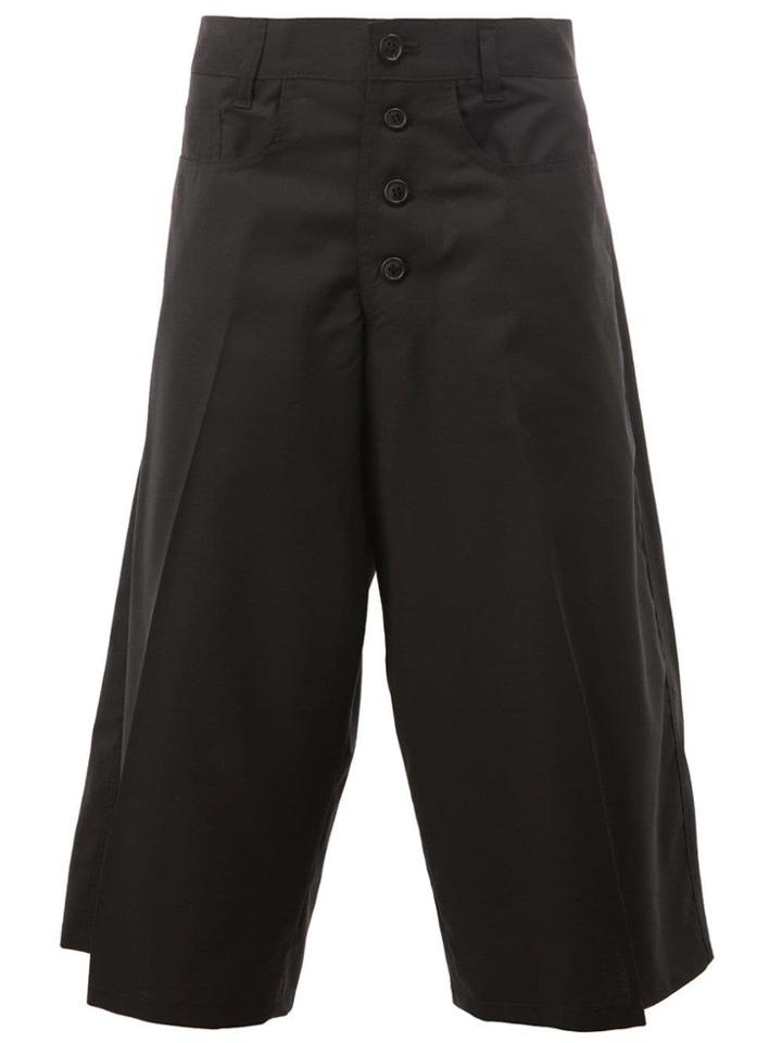 Christopher Nemeth Pleated Detailing Cropped Trousers - Black