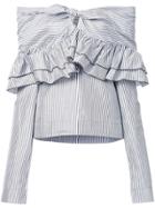 Isa Arfen 'domino Stripe' Blouse - White
