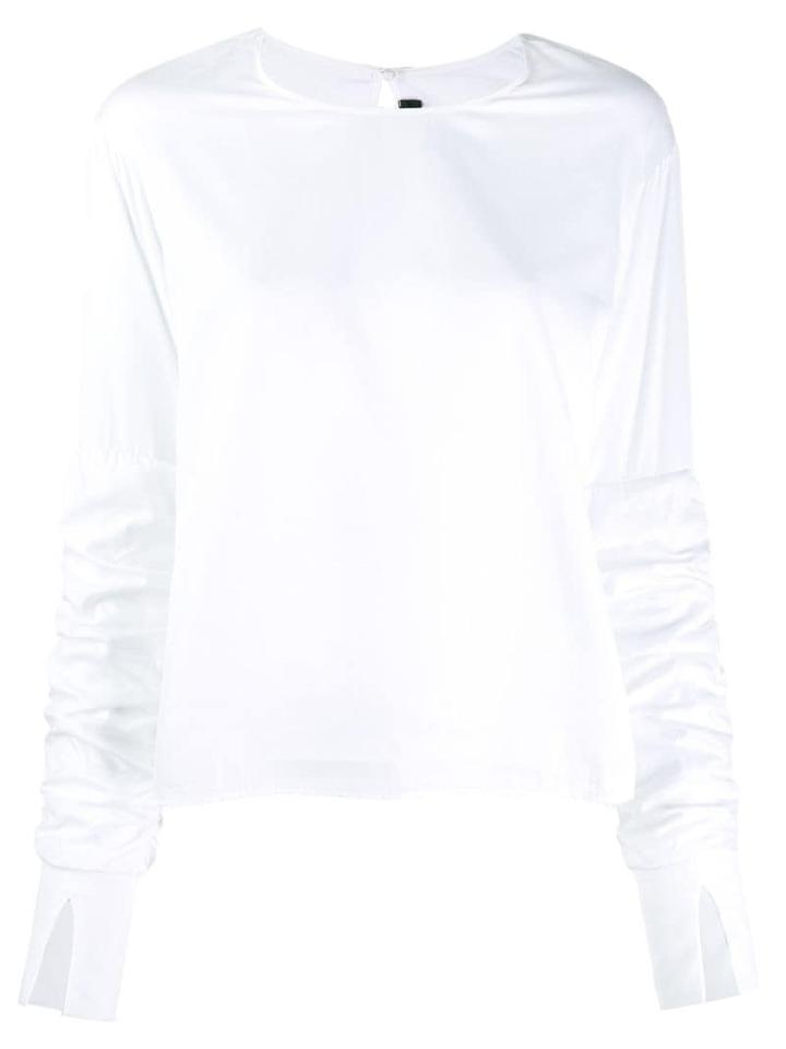Federica Tosi Ruched Sleeve T-shirt - White