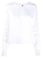 Federica Tosi Ruched Sleeve T-shirt - White