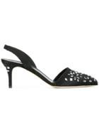 Oscar De La Renta Crystal Embellished Pumps - Black