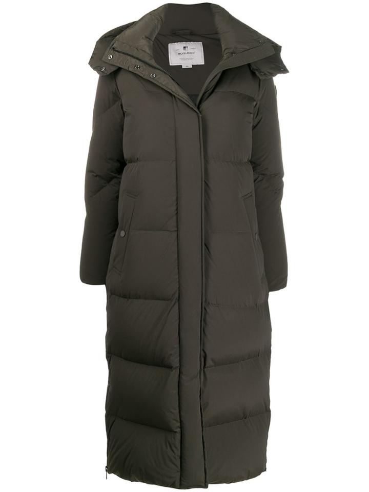 Woolrich Long Puffer Coat - Green