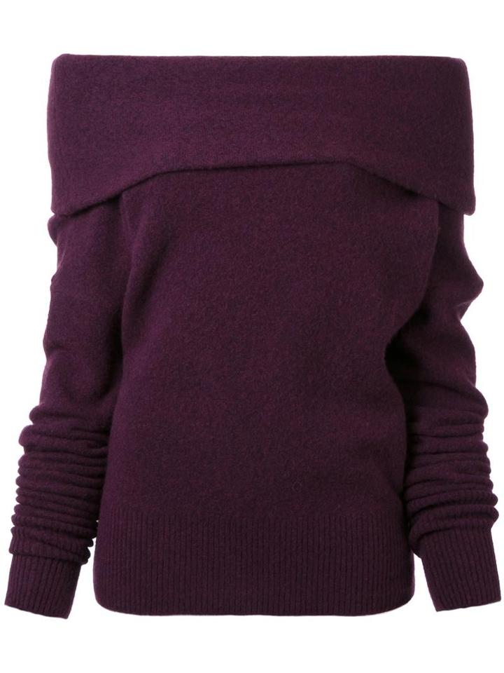 Le Ciel Bleu Off Shoulder Jumper, Women's, Size: 36, Grey, Nylon/polyurethane/wool