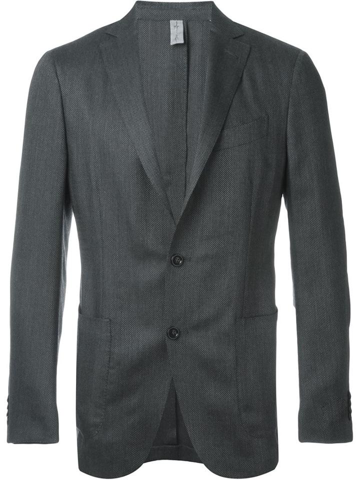 Ermenegildo Zegna Two Button Blazer, Men's, Size: 50, Grey, Cashmere/silk/cotton