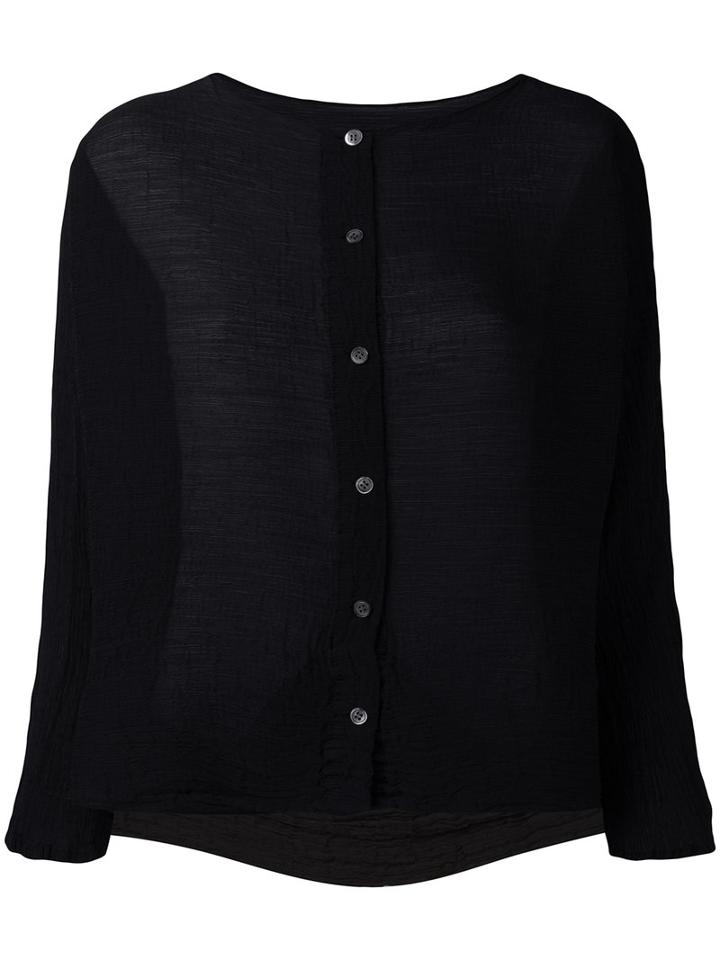 Issey Miyake Cauliflower - Wrinkled Cardigan - Women - Polyester - One Size, Women's, Black, Polyester