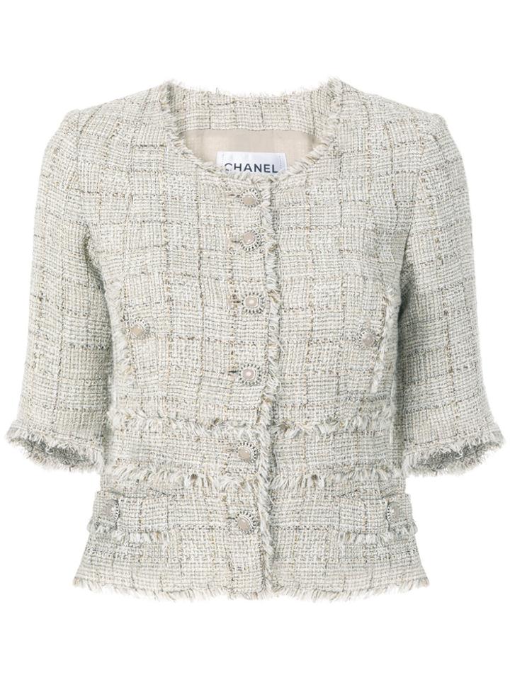 Chanel Vintage Shortsleeved Tweed Jacket - Nude & Neutrals