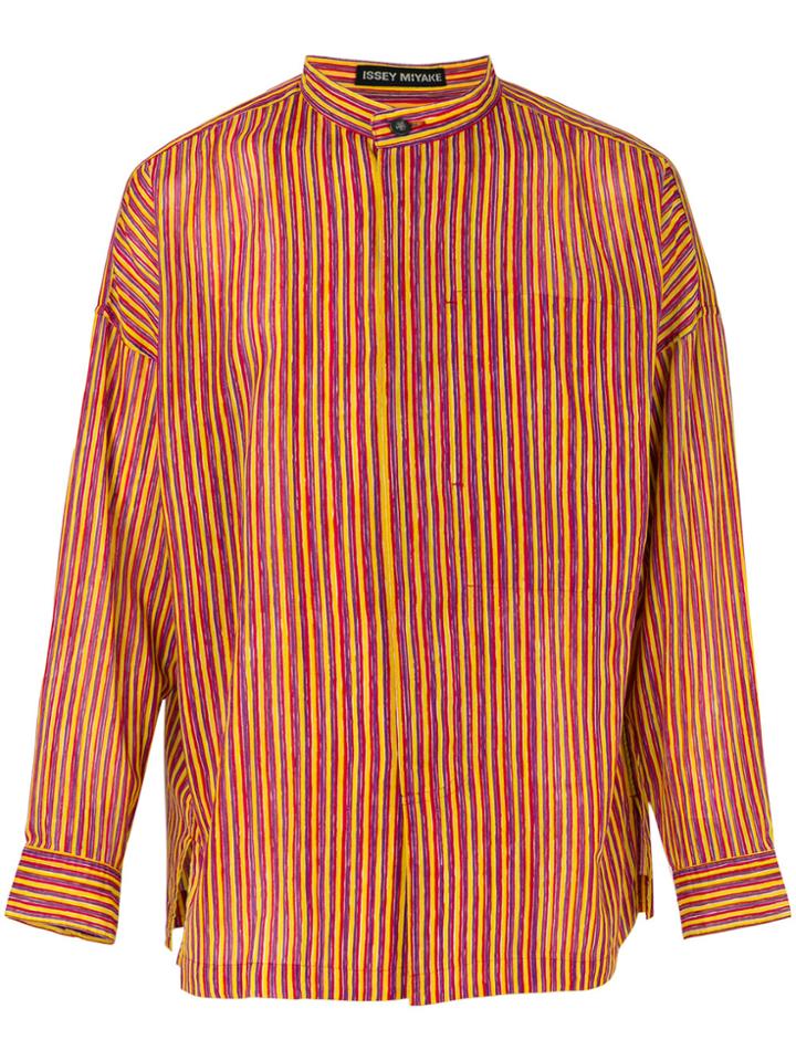 Issey Miyake Vintage Mandarin Collar Shirt - Multicolour
