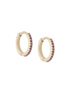 Maria Black 14kt Gold Pink Sapphire Rainbow Huggies