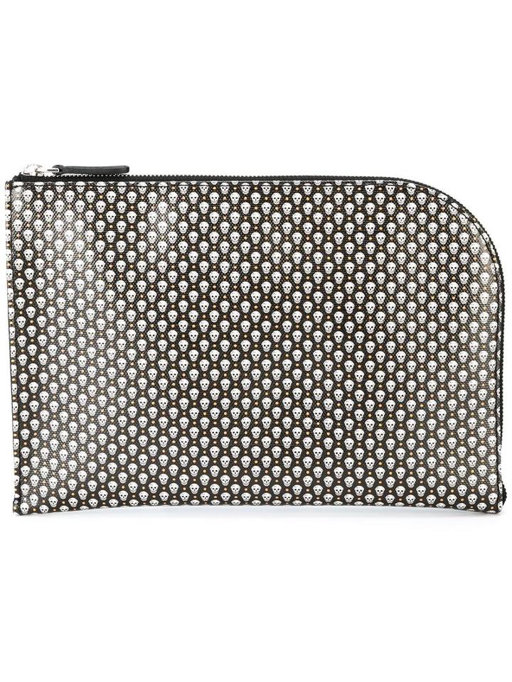 Alexander Mcqueen Micro Skull Print Clutch, Men's, Black, Polyurethane