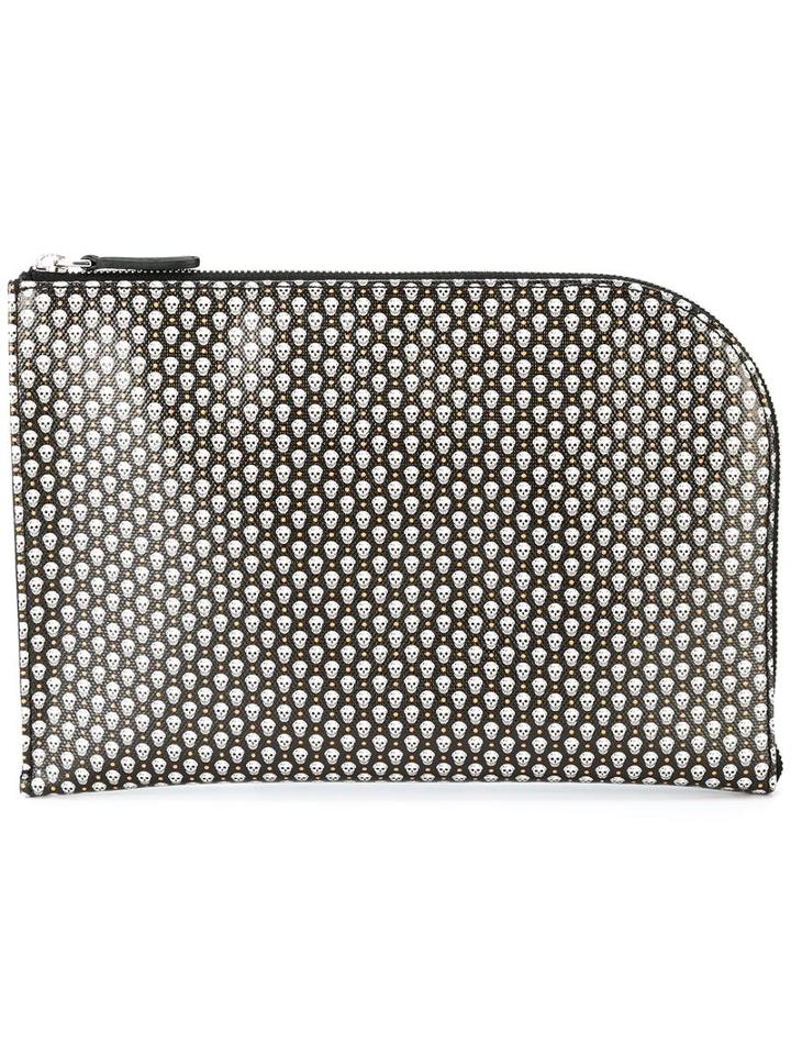 Alexander Mcqueen Micro Skull Print Clutch, Men's, Black, Polyurethane