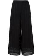 Goen.j Yarn-overlaid Organza Wide-leg Trousers - Black