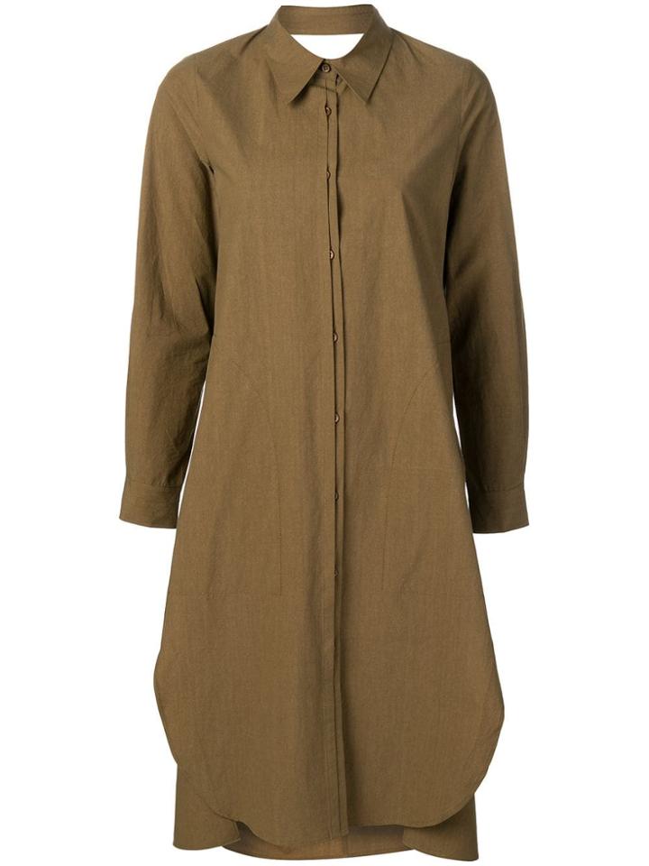 Uma Wang Back Knot Detail Shirt Dress - Green