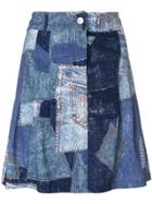 Moschino Patchwork Effect Skirt - Blue